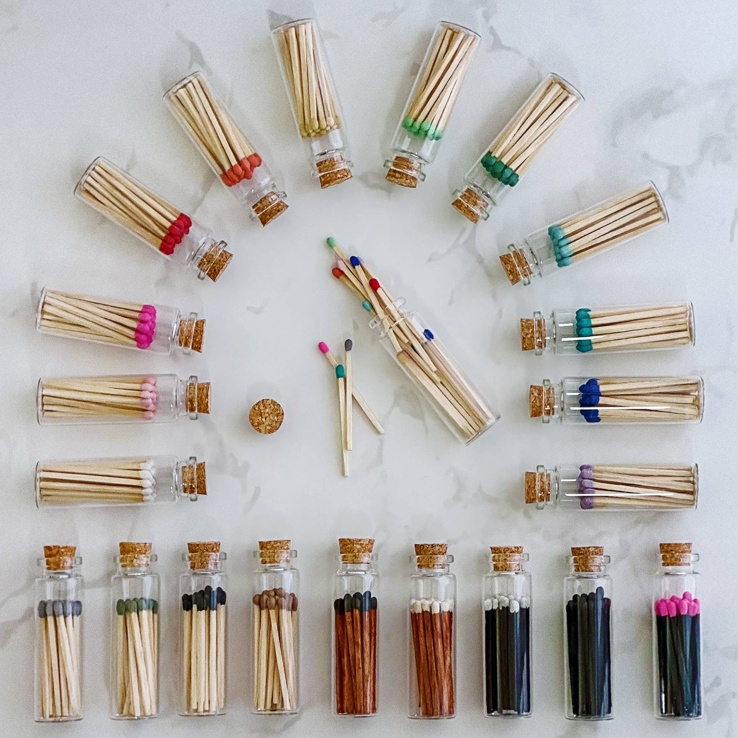 2" Matches + Small Bottle - Color of Your Choice + Strikers